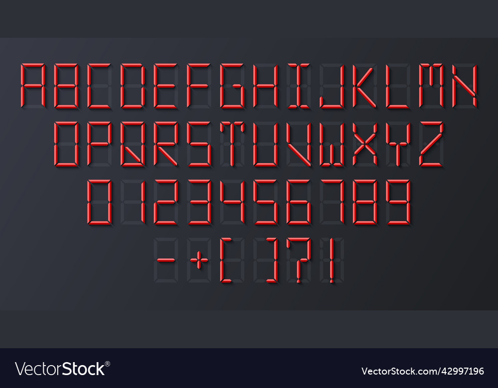 Digital 3d display font clock or alarm watch Vector Image Digital 3d display font clock or alarm watch