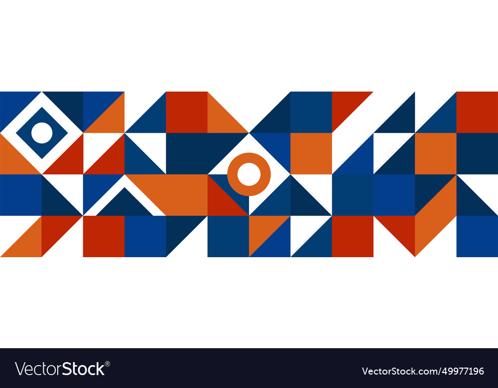 Flat colorful mosaic pattern design banner Vector Image Flat colorful mosaic pattern design banner