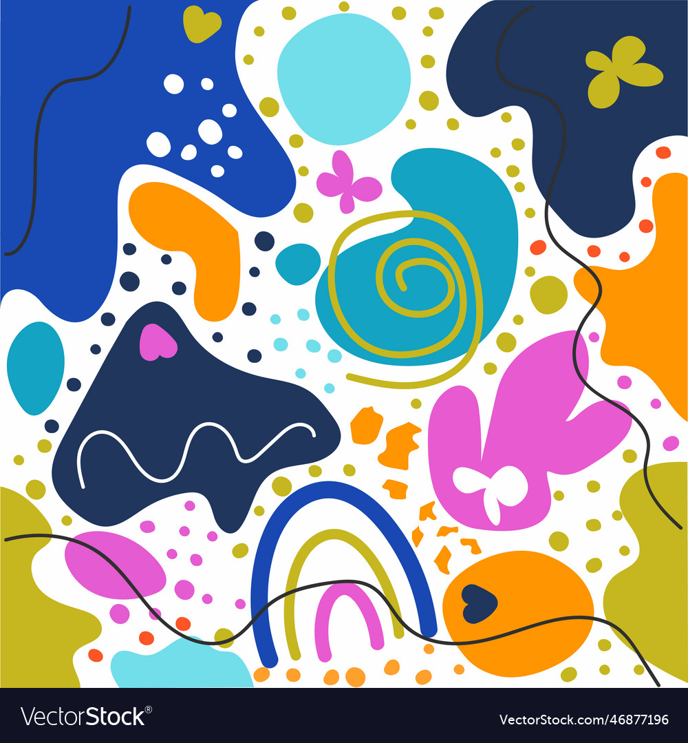 Hand drawn abstract shape pattern