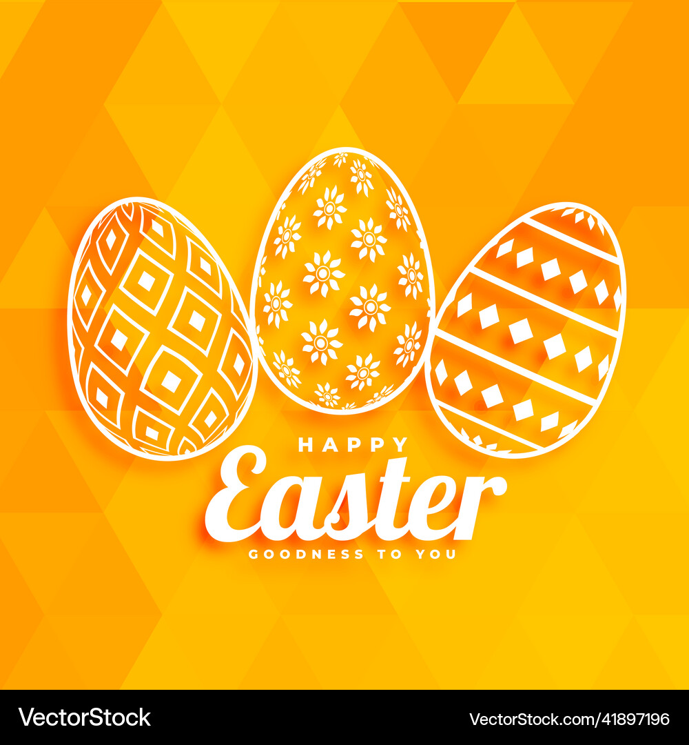 Happy easter flat card with decorative eggs Vector Image