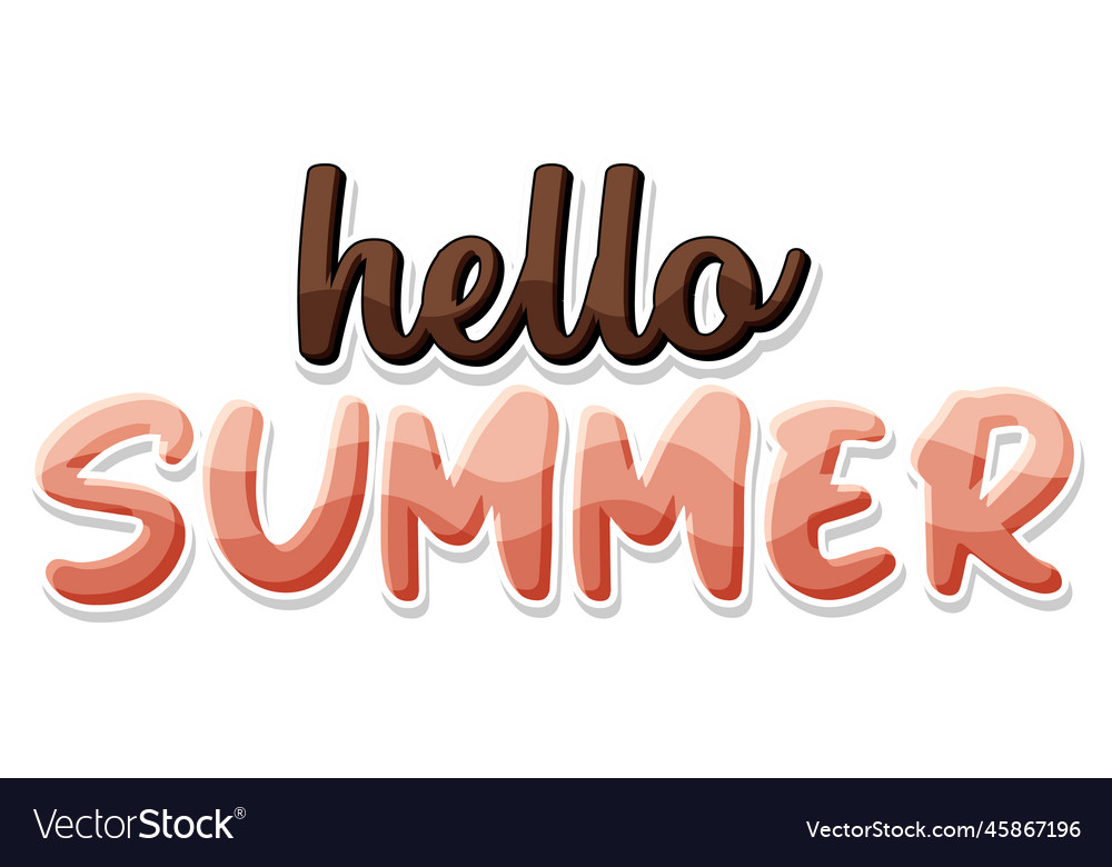 Hello summer text for banner or poster design Vector Image