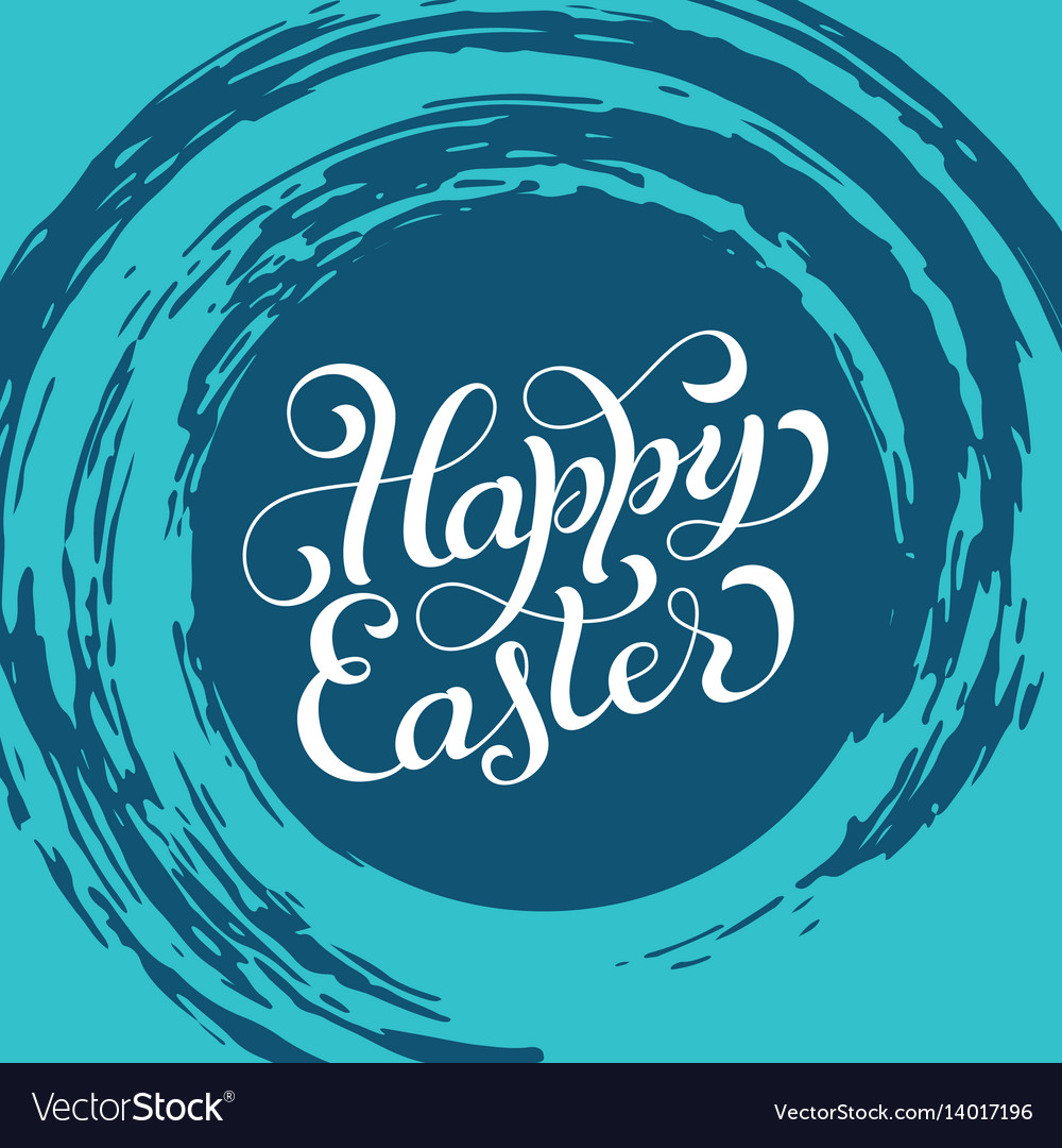 Holiday gift card with hand lettering happy easter