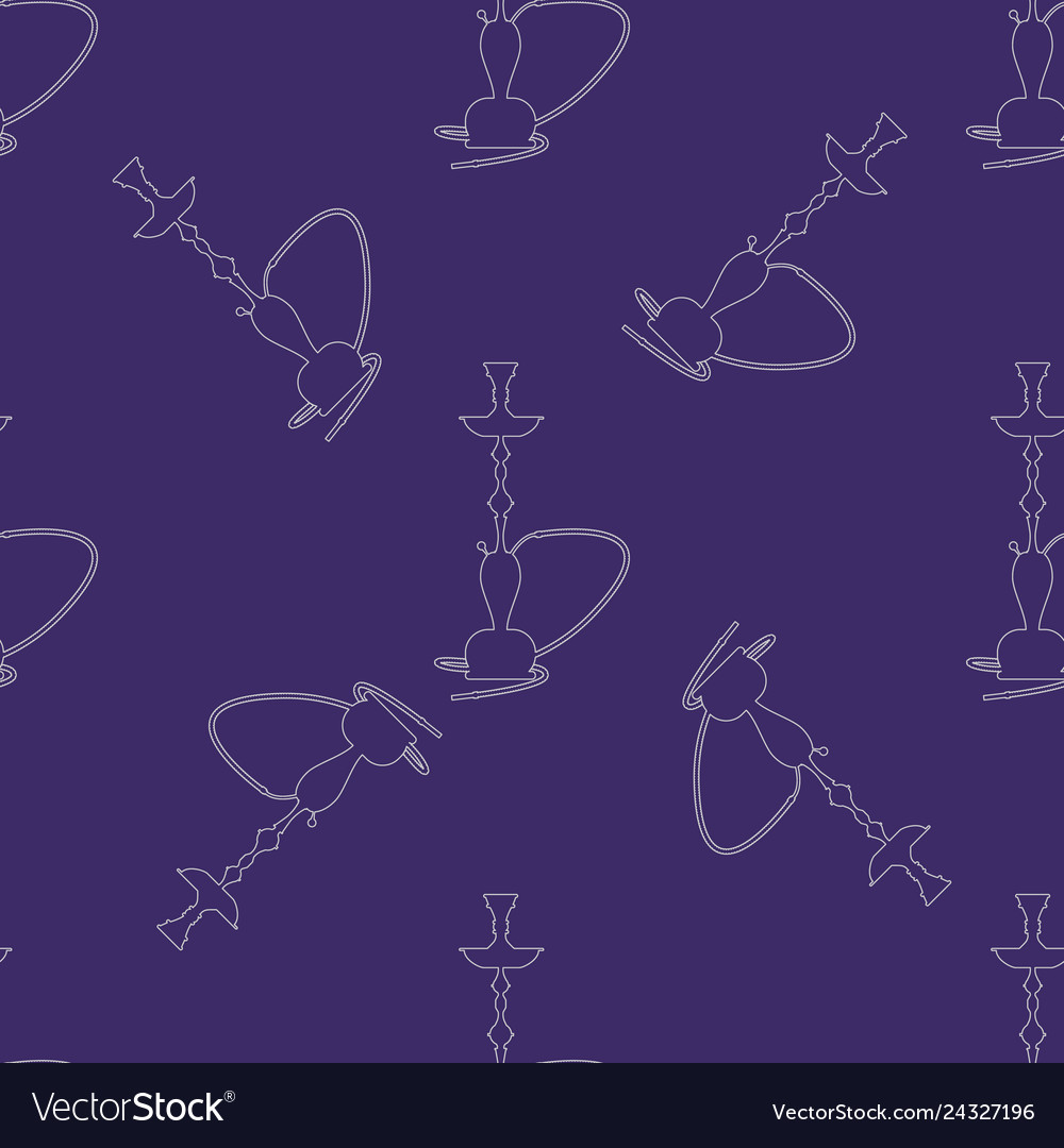 Hookah pattern seamless with line art style
