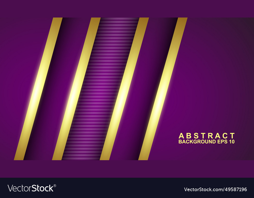 Layers overlap with glowing gold lines vector image Layers overlap with glowing gold lines