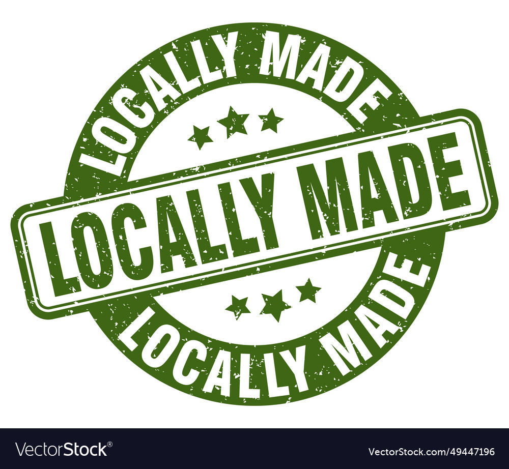 Locally made stamp locally made label round Vector Image