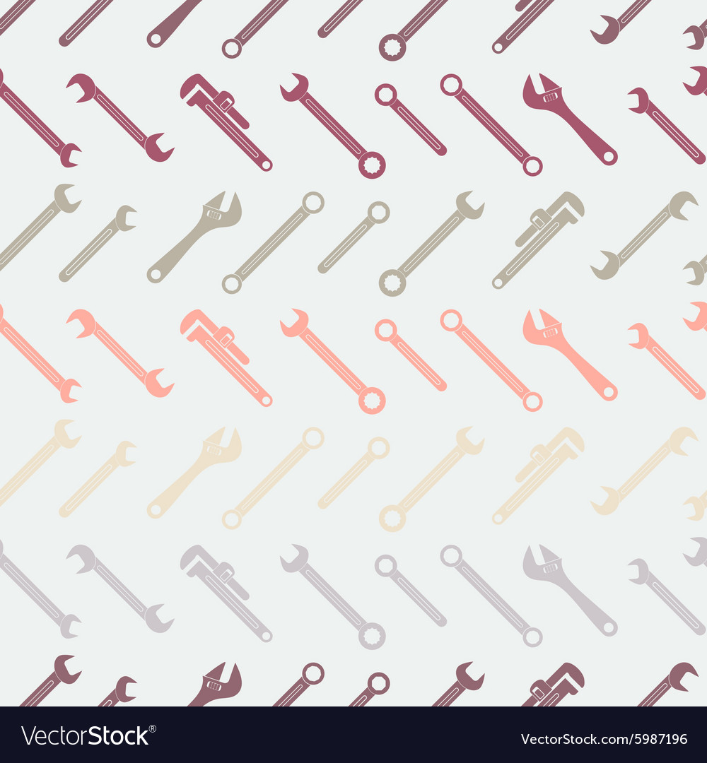 Seamless background with different wrench