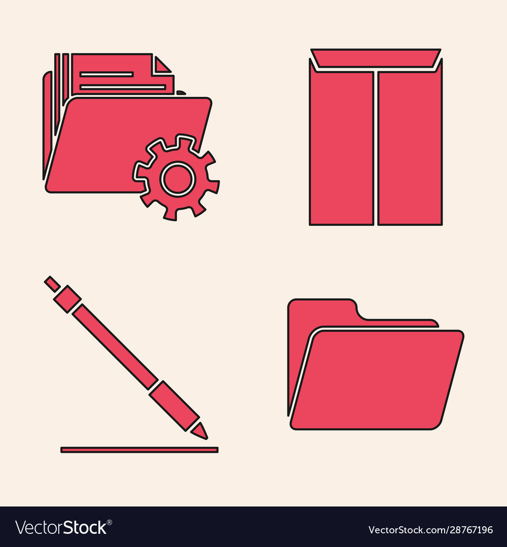 Set document folder settings with gears vector image Set document folder settings with gears