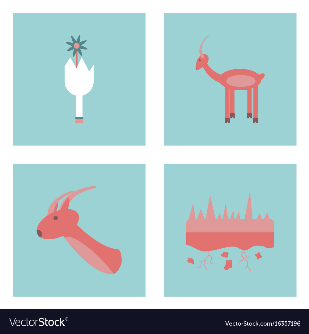 Set of modern eco system icons in flet style