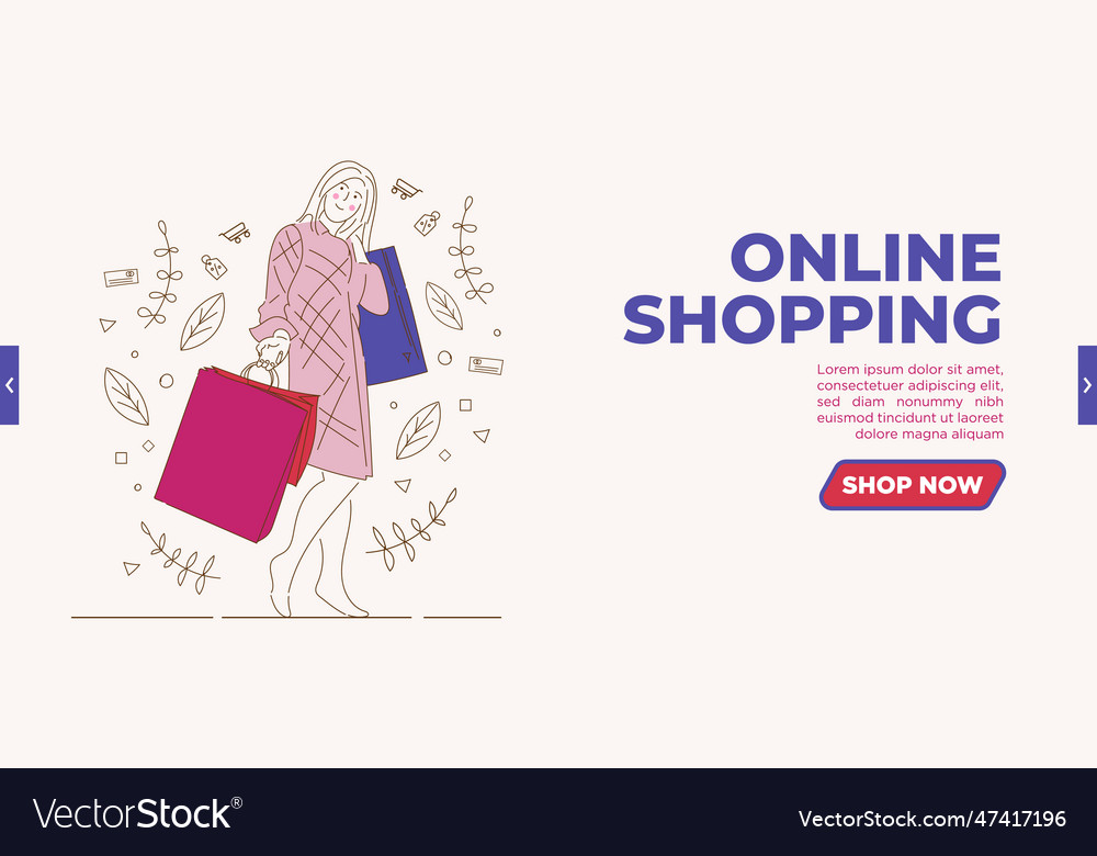 Trendy web banner user interface of website