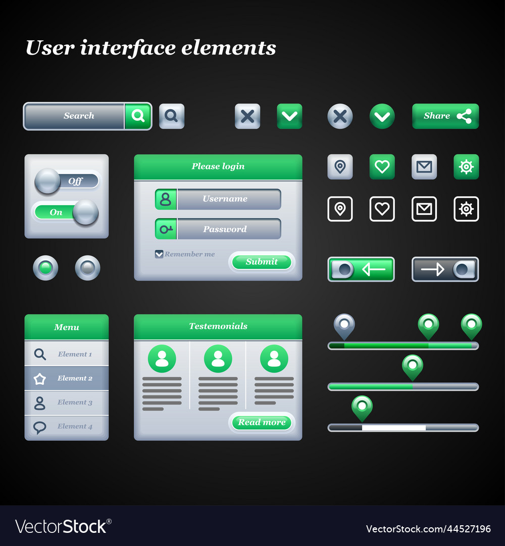 Ui elements vector image Ui elements