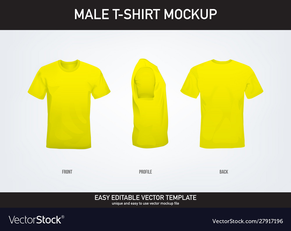 Yellow T-Shirt Mockup Set