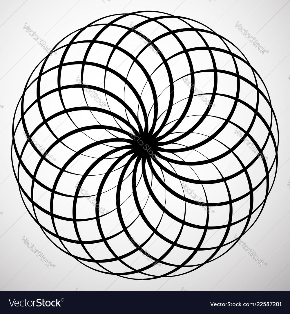 Abstract circular element rotating swirly shape