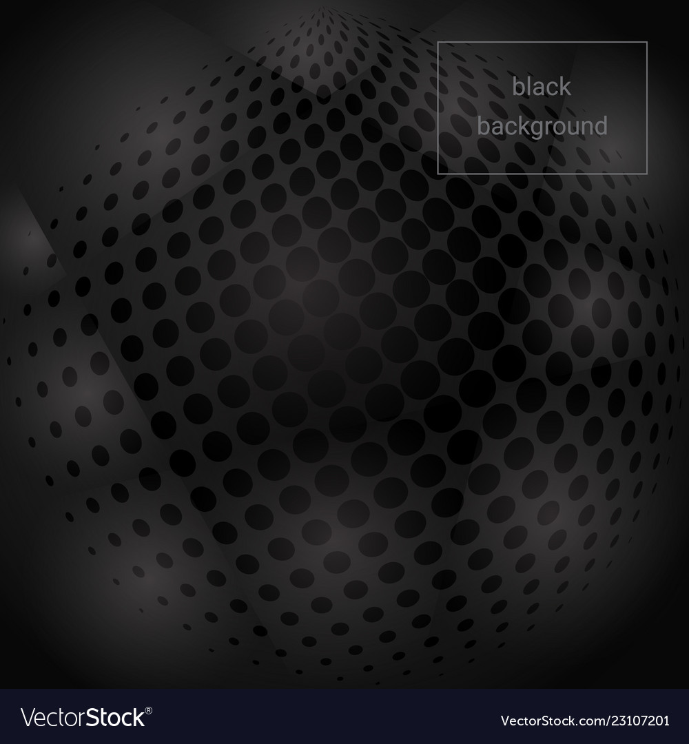 Black abstract background with halftone and rays
