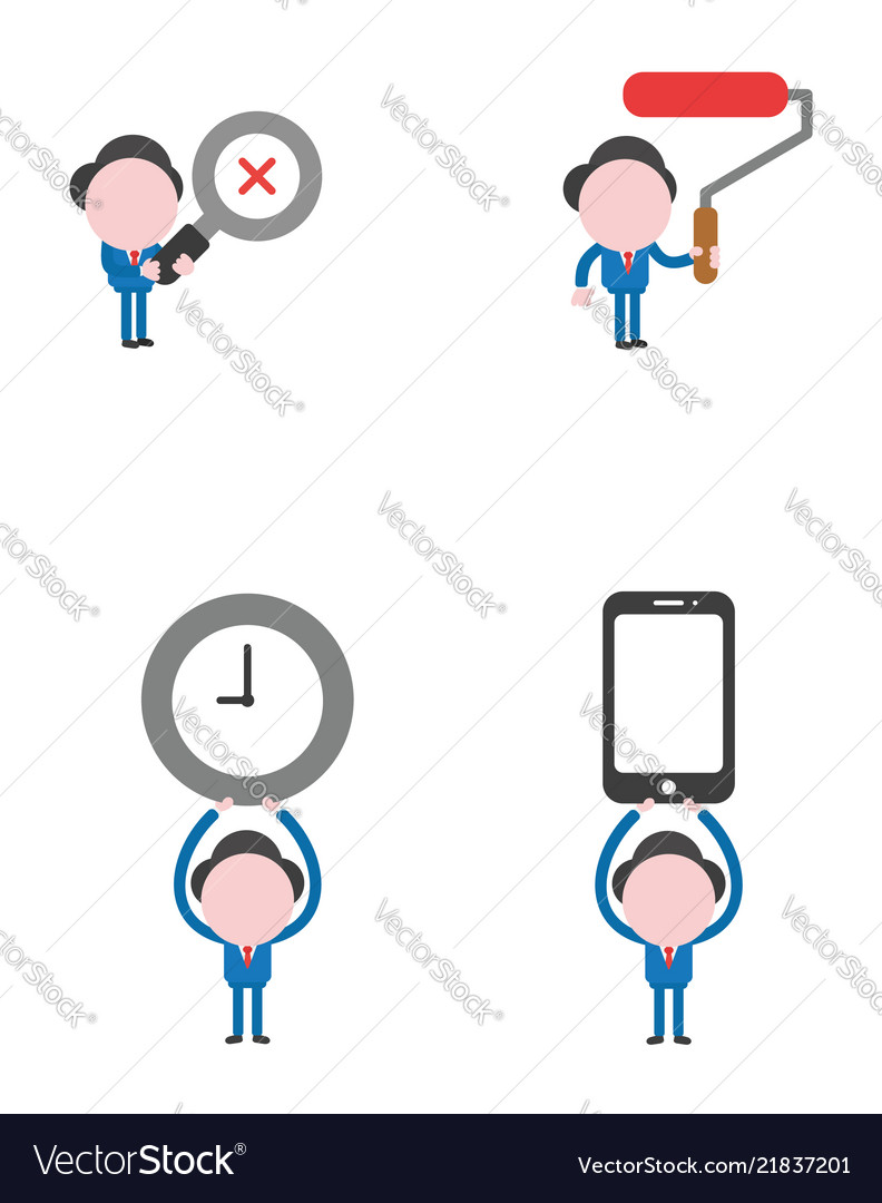 Businessman character set vector image Businessman character set