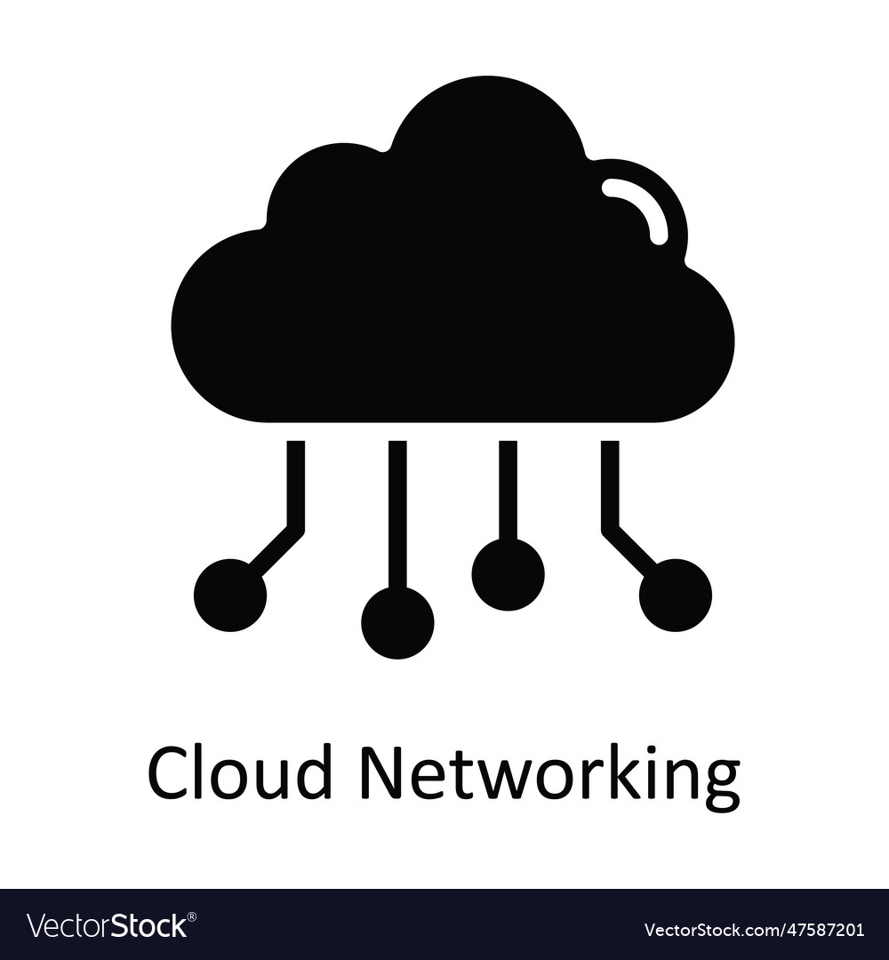 Cloud networking solid icon design illust