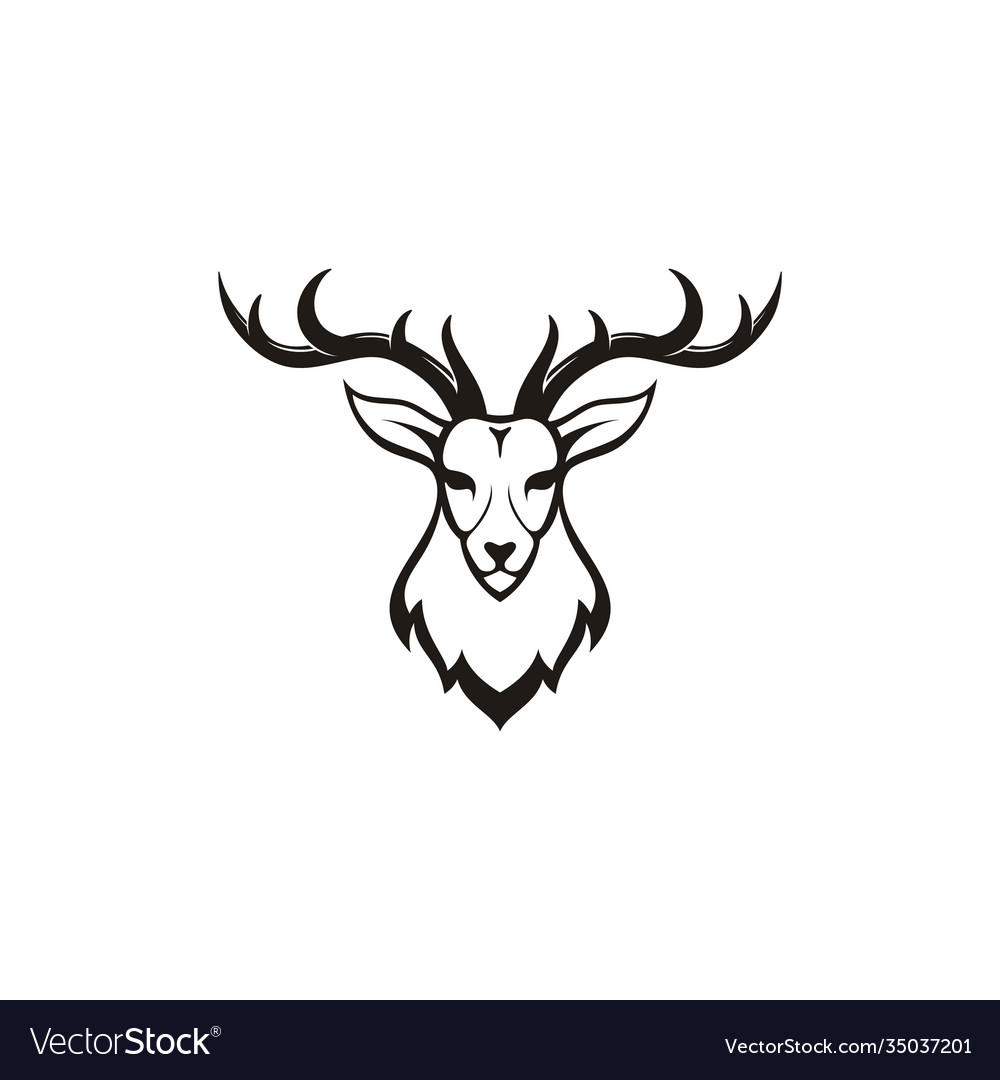 Deer head logo design Royalty Free Vector Image