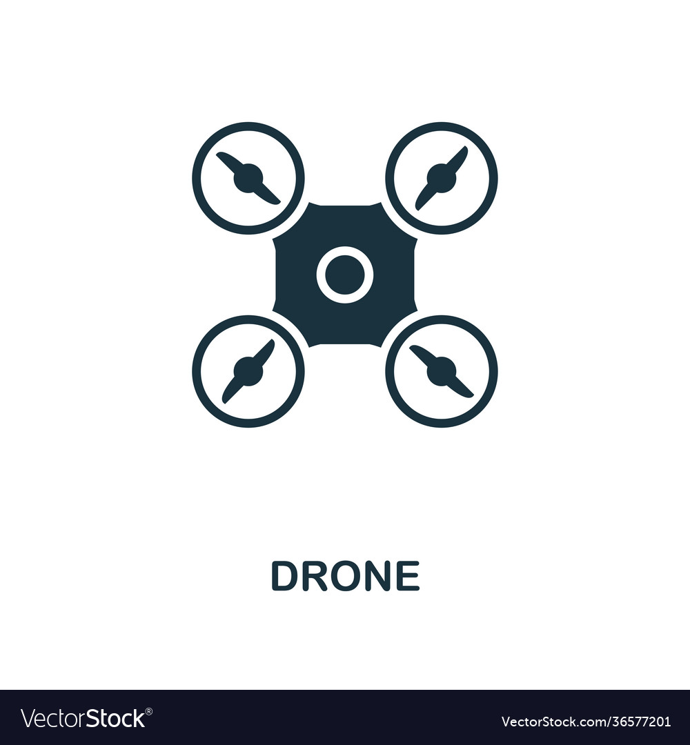 Drone icon monochrome style design from vector image Drone icon monochrome style design from