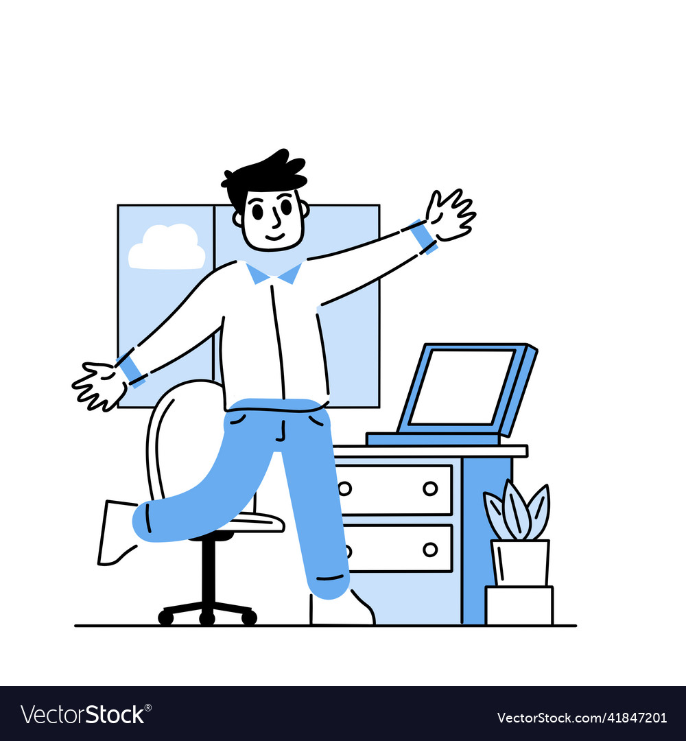 Man in office businessman goes to work Royalty Free Vector