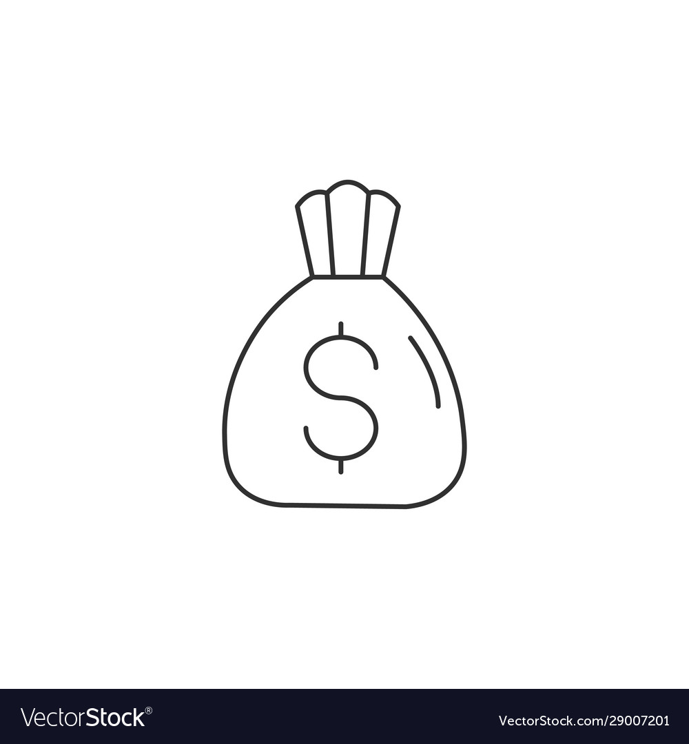 Money bag line icon outline logo linear