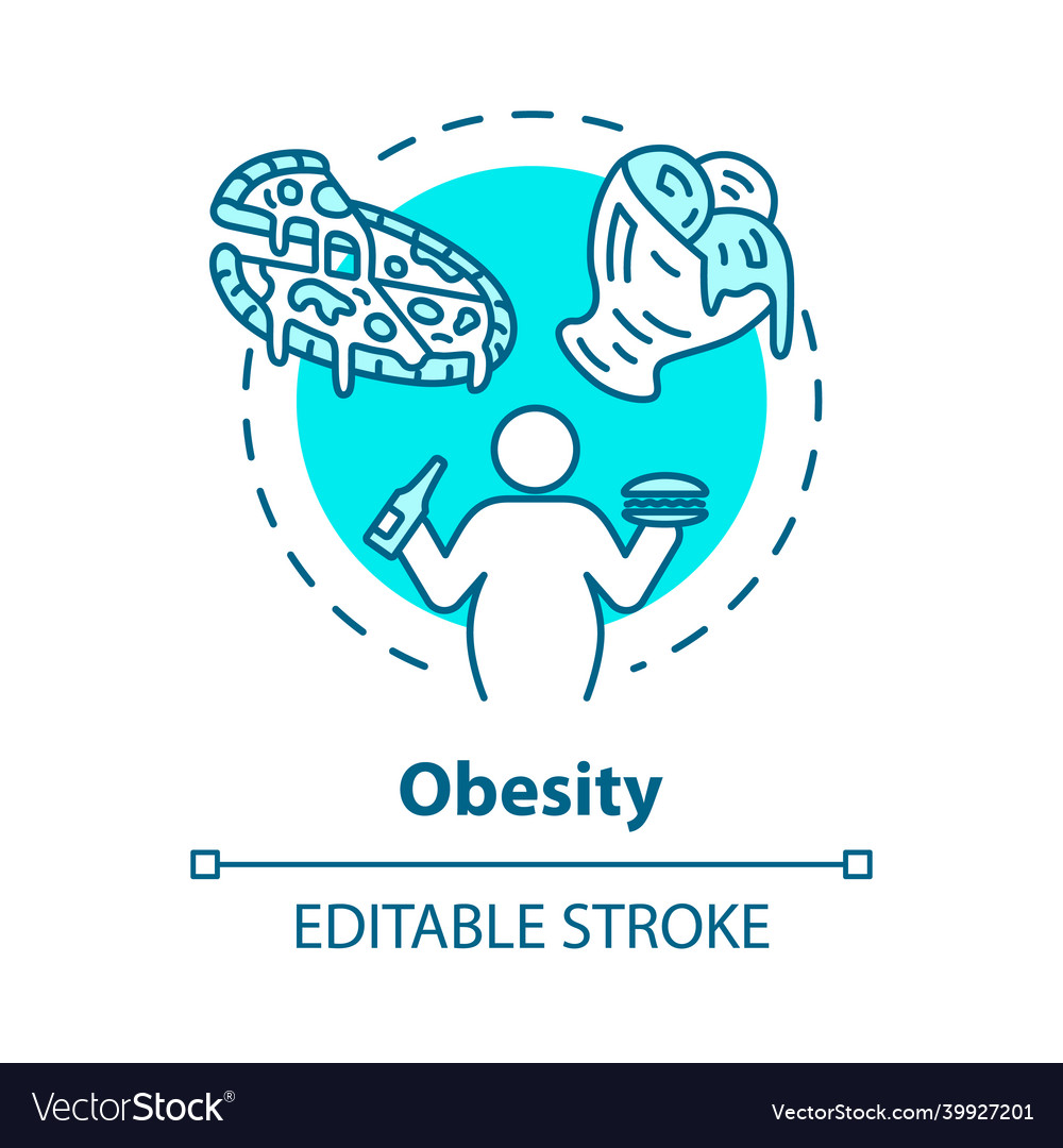 Obesity concept icon unhealthy eating habits Vector Image