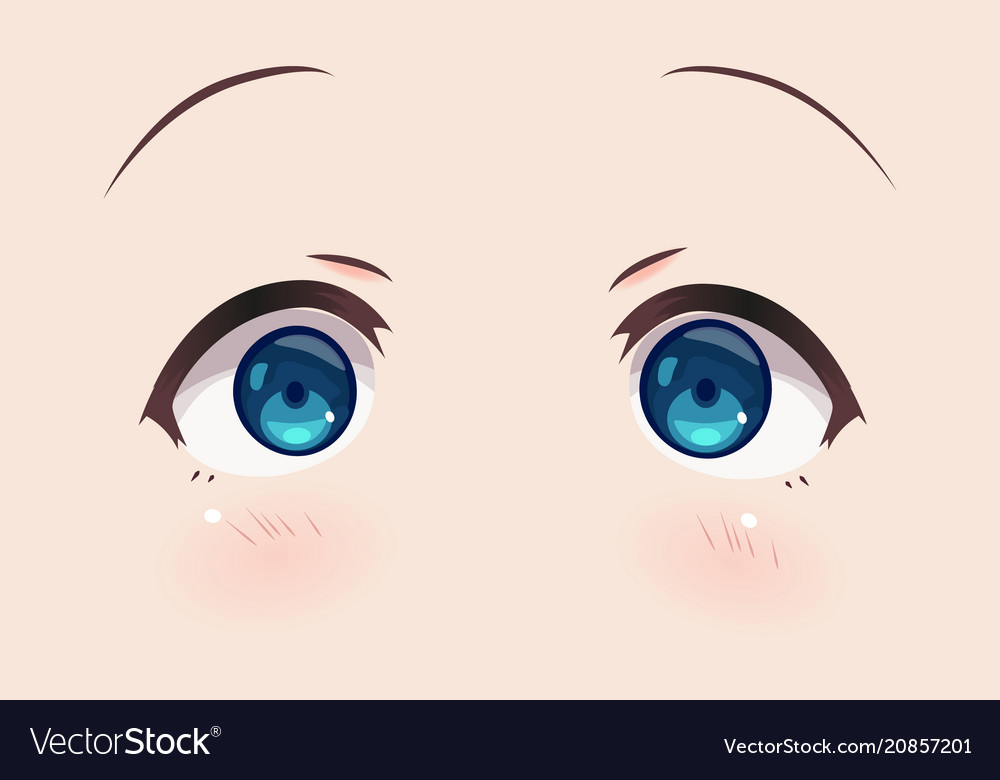 Premium Vector  Cute anime girls eyes. manga face expressions. vector  illustration.