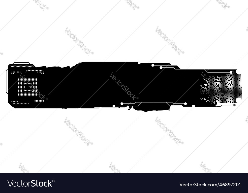 Rectangular design element silhouette in tech