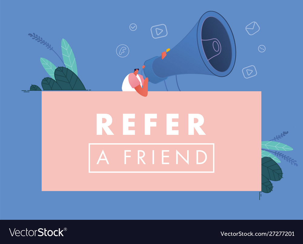 Refer a friend concept man Royalty Free Vector Image