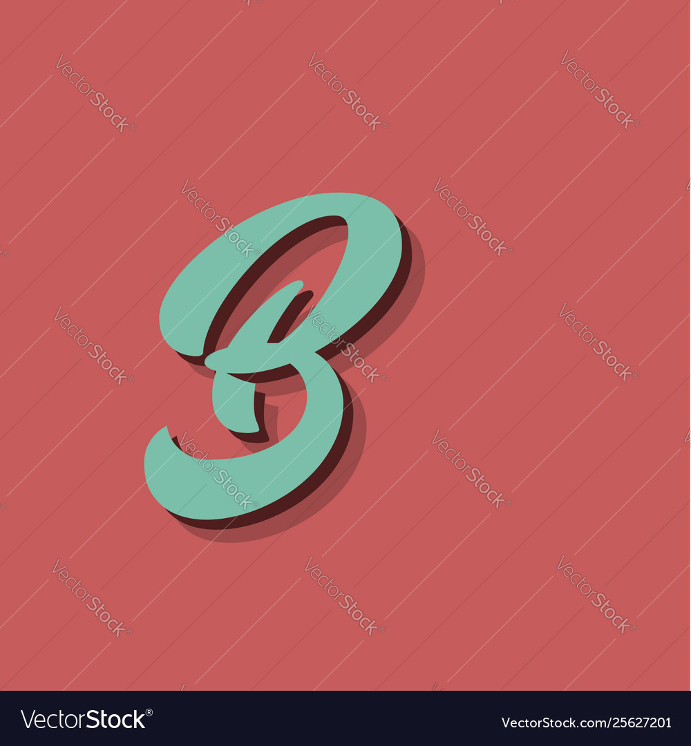 Retro character from a fontset vector image Retro character from a fontset