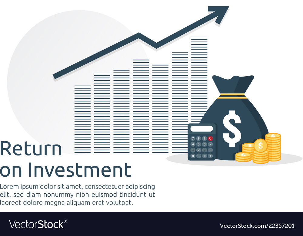 Return On Investment Roi Concept Business Growth Vector Image