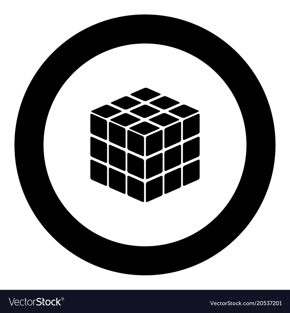 Rubik's Cube Icon - Black and White