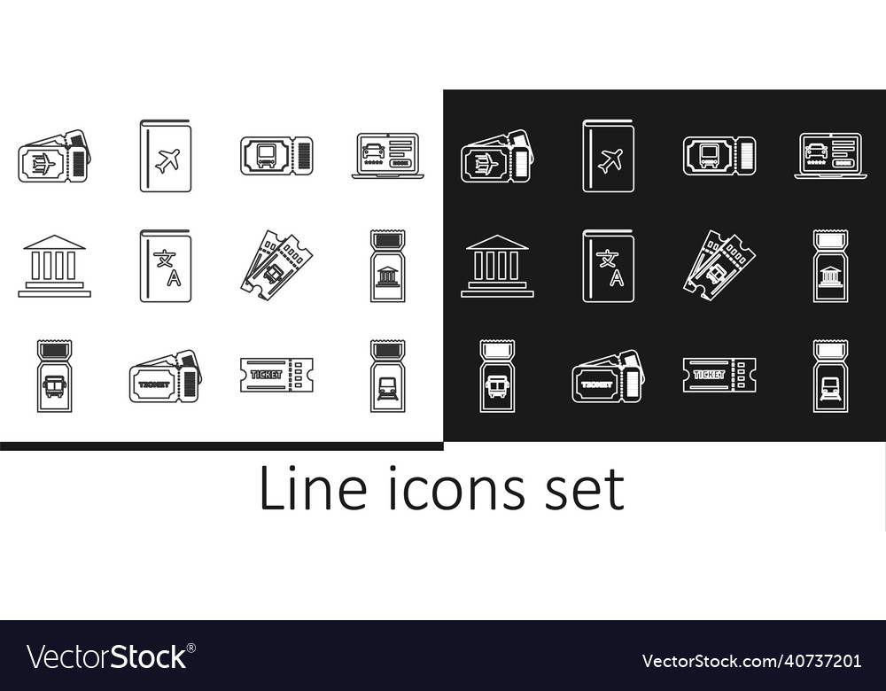 Set line train ticket museum bus translator