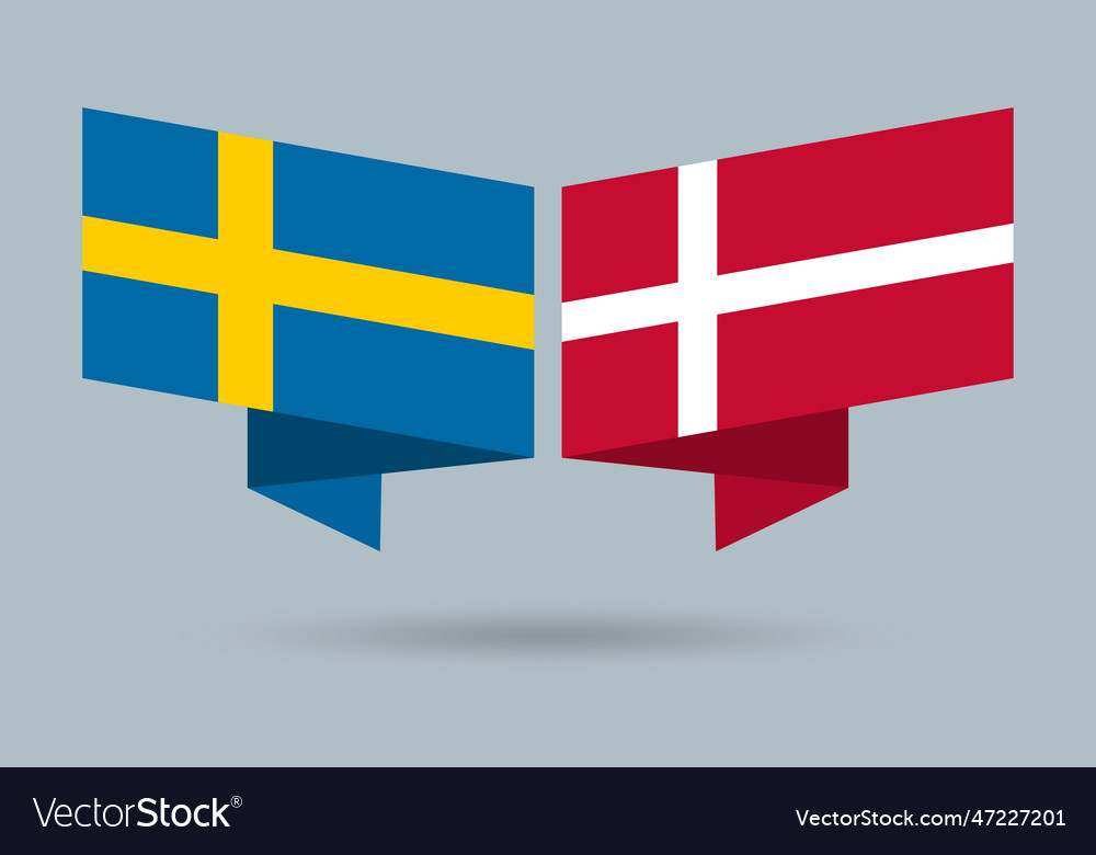 Schweden und denmark flags danish swedish