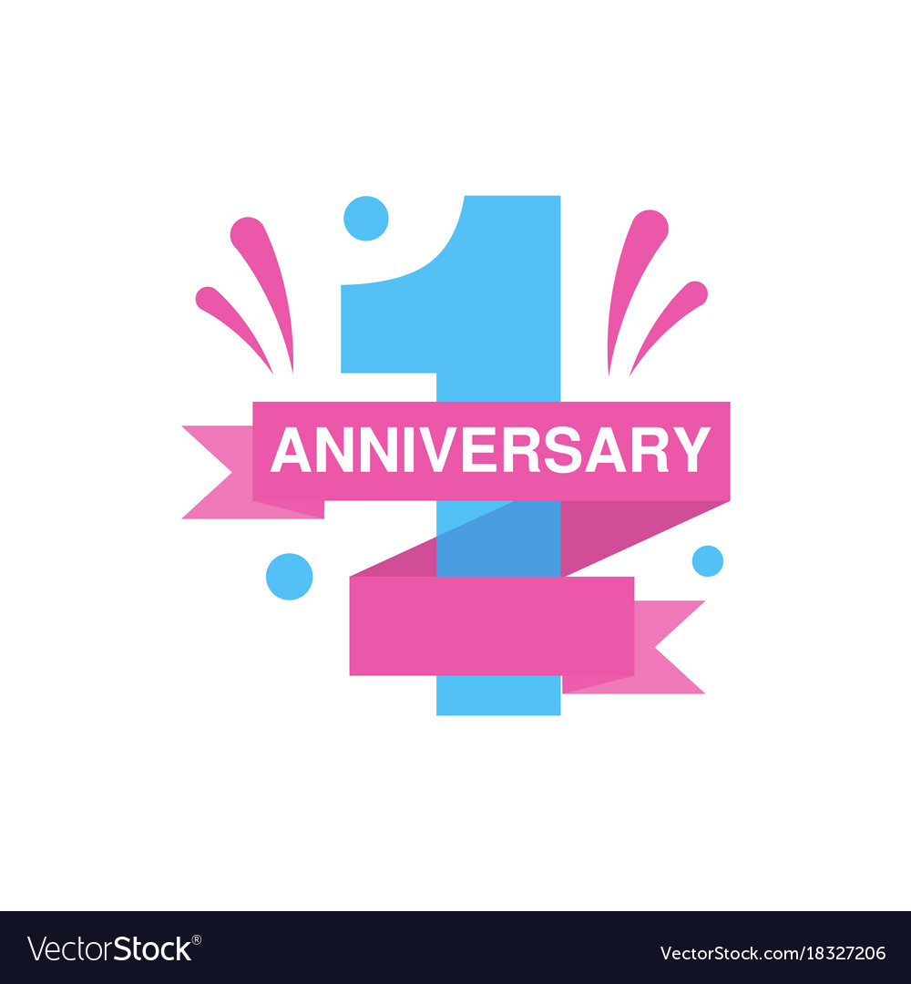 Logo 1st anniversary Royalty Free Vector Image