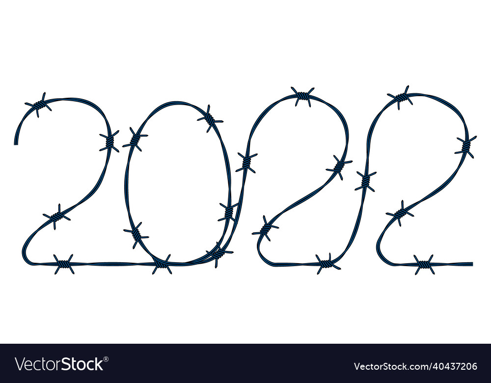 Abstrakt 2022 Stacheldraht Nummer Symbol Vector Image Abstrakt 2022 Stacheldraht Nummer Symbol