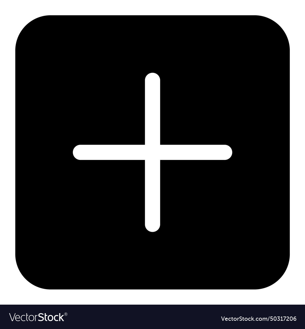 Add button flat icon isolated on white background Vector Image Add button flat icon isolated on white background