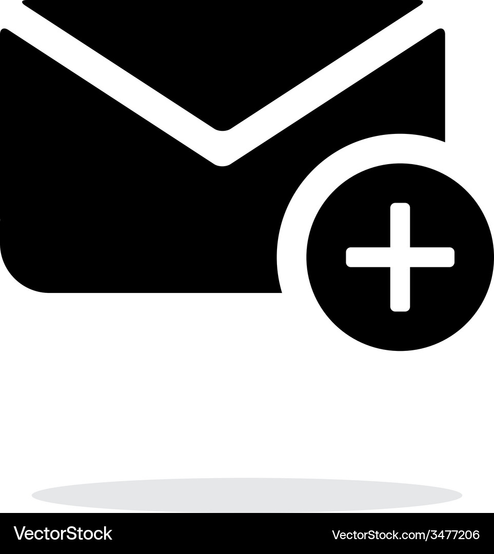 Add mail icon on white background Royalty Free Vector Image