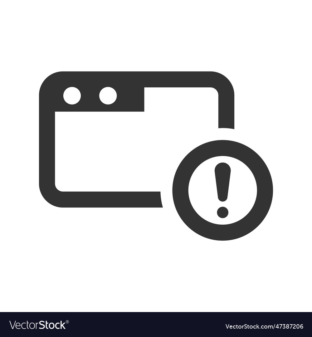 Browser error flat icon Royalty Free Vector Image