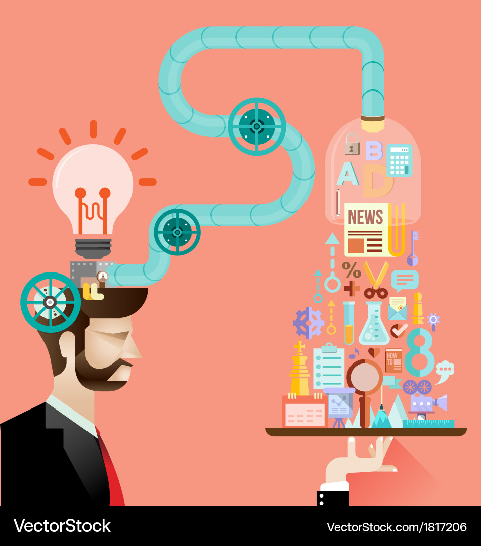 Creative brain idea concept Royalty Free Vector Image