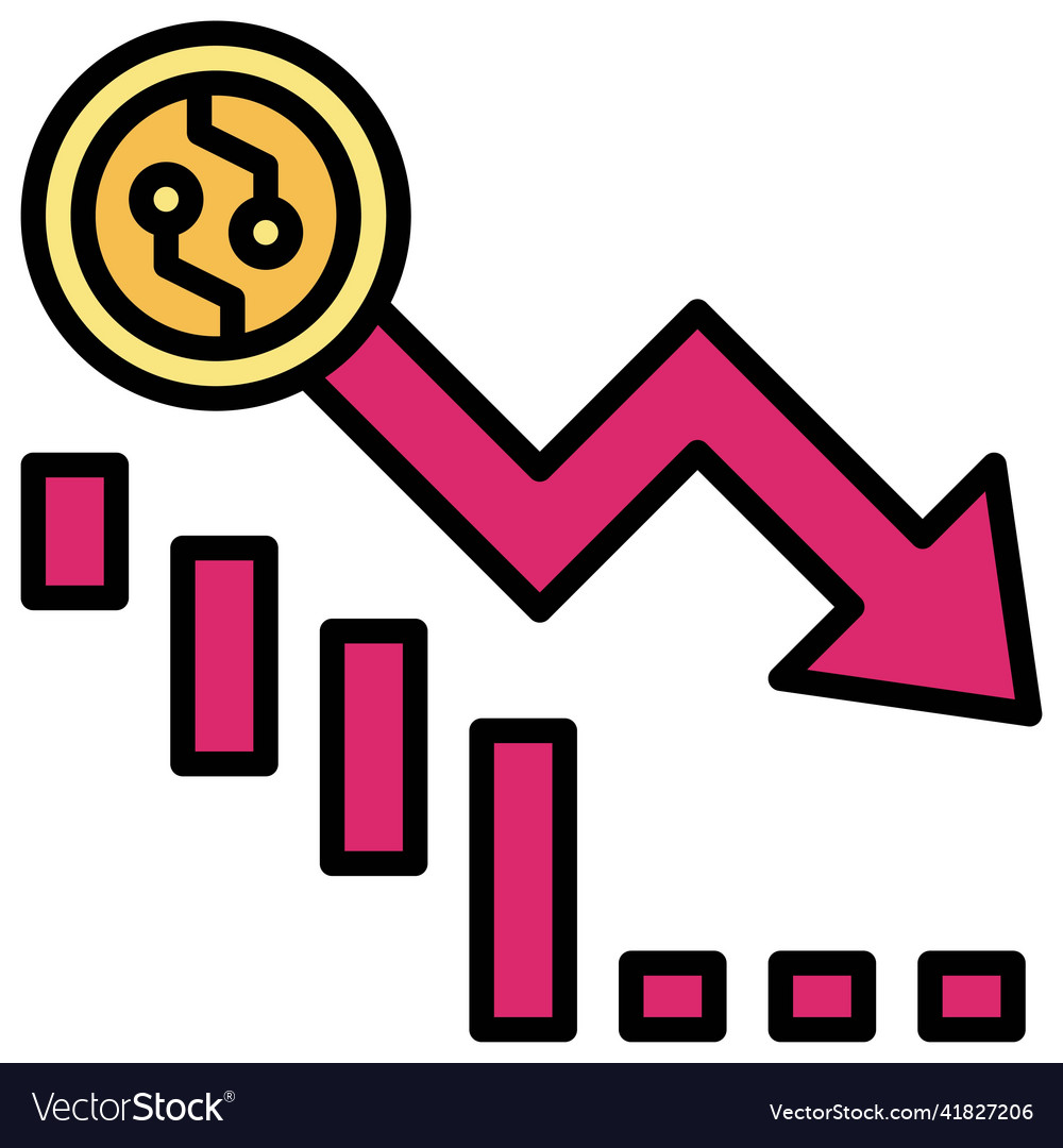 Drop in value icon defi related