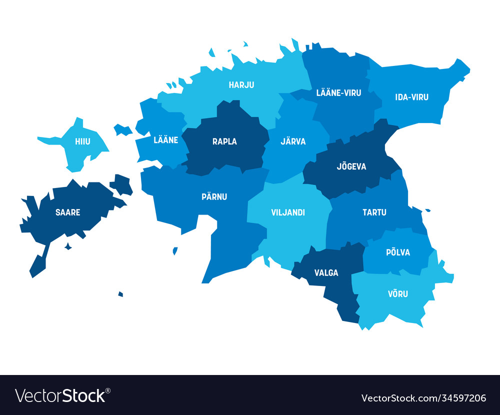 Estonia - map counties Royalty Free Vector Image