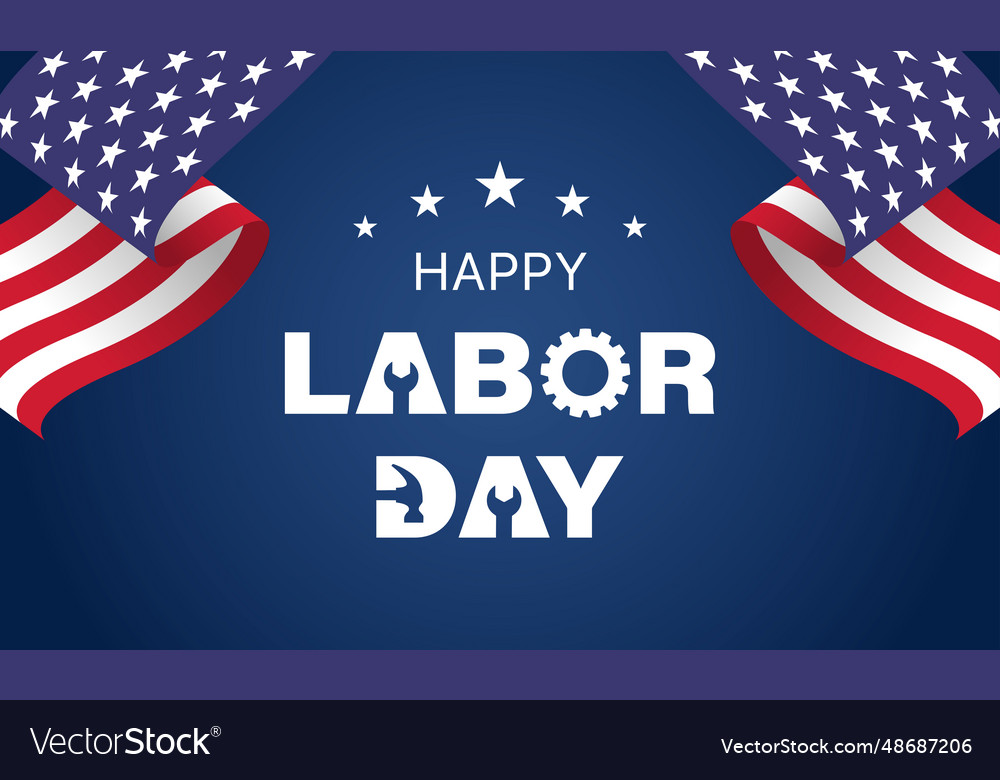 Labor day background design greeting card banner vector image Labor day background design greeting card banner