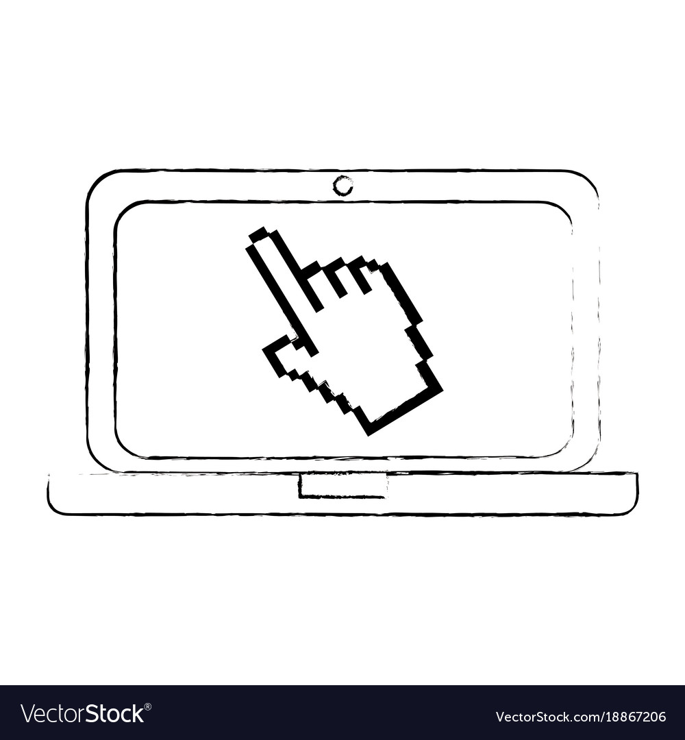 Laptop-Computer mit Zeiger
