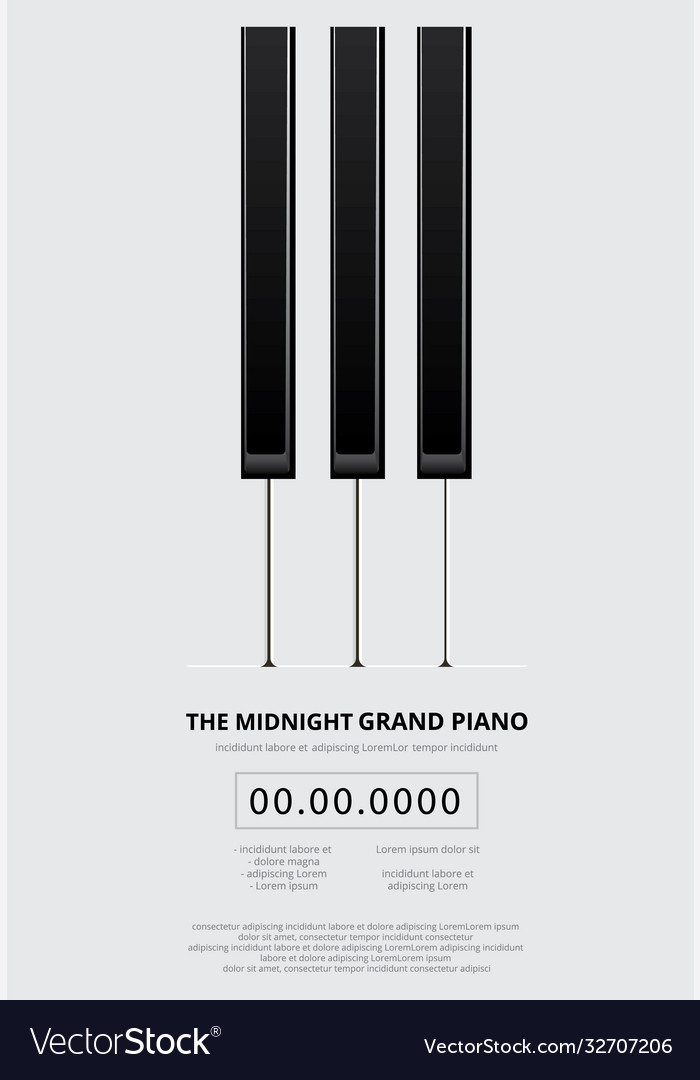 Music grand piano poster background template Vector Image