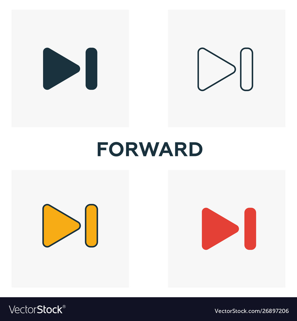 Reverse icon set four elements in different styles