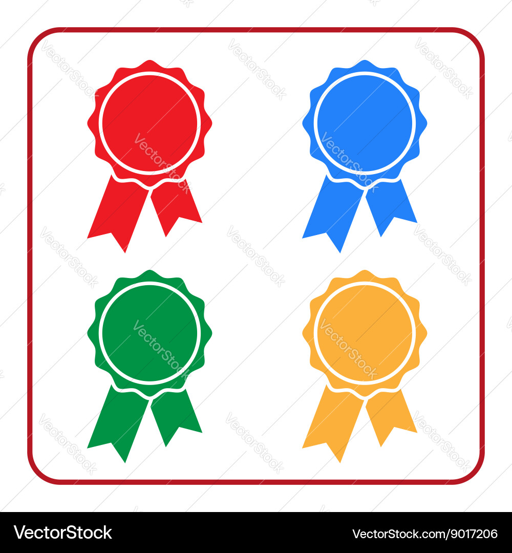 Ribbon award icons set 1 Royalty Free Vector Image