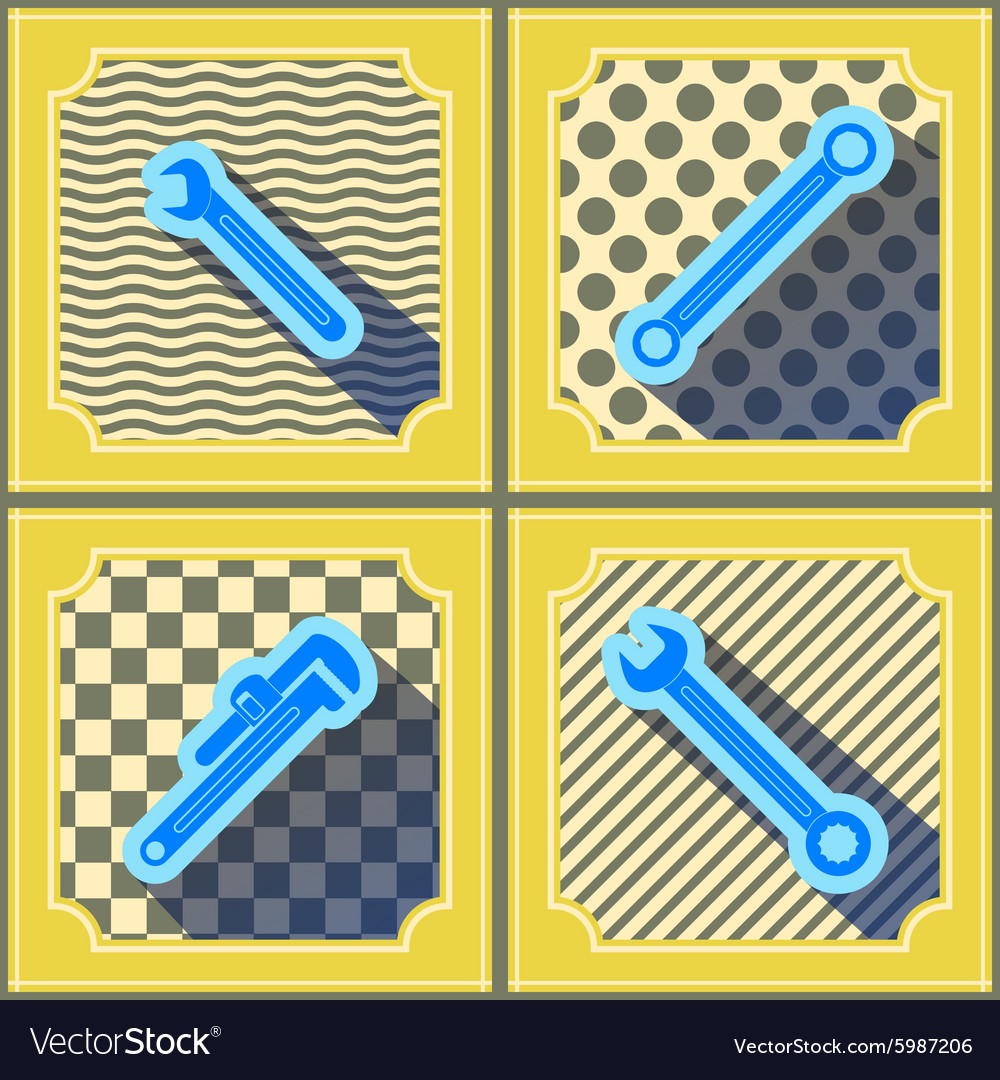 Seamless background with different wrench