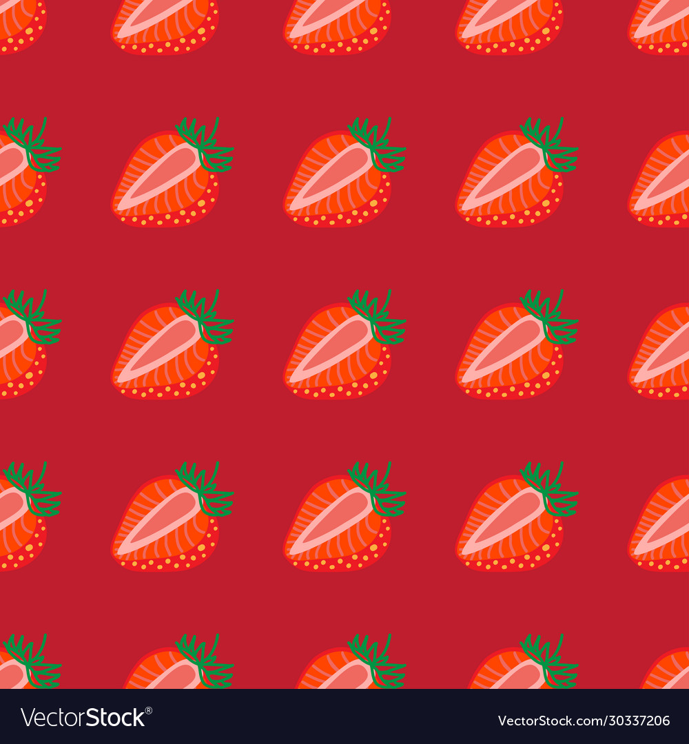 Seamless pattern strawberrys design colorful Vector Image Seamless pattern strawberrys design colorful