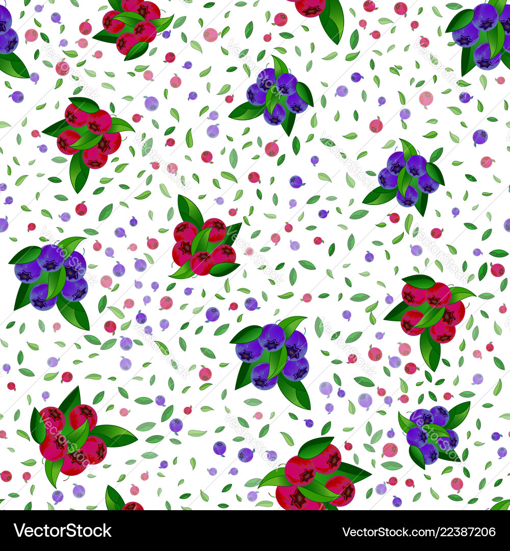 Seamless pattern with blueberries Royalty Free Vector Image