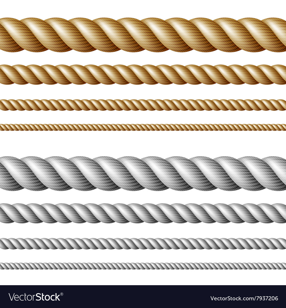 Set of rope borders Royalty Free Vector Image - VectorStock