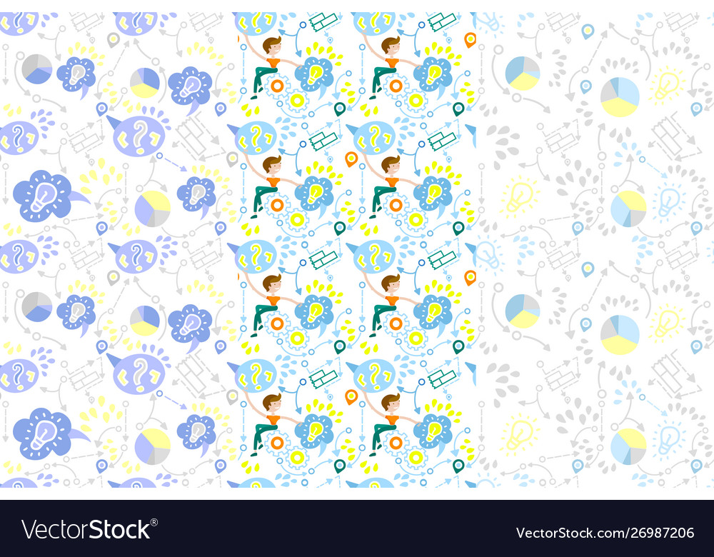 Set seamless patterns in hand dranw style